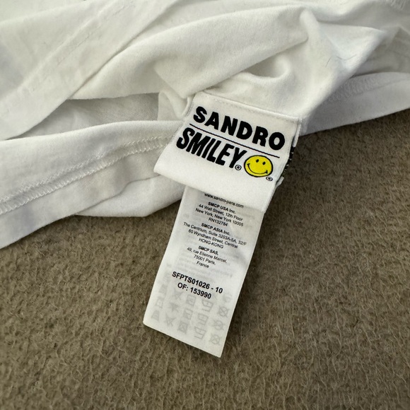 SANDRO smiley-face print T-shirt Women Size Large - Picture 4 of 8